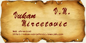Vukan Mirčetović vizit kartica
